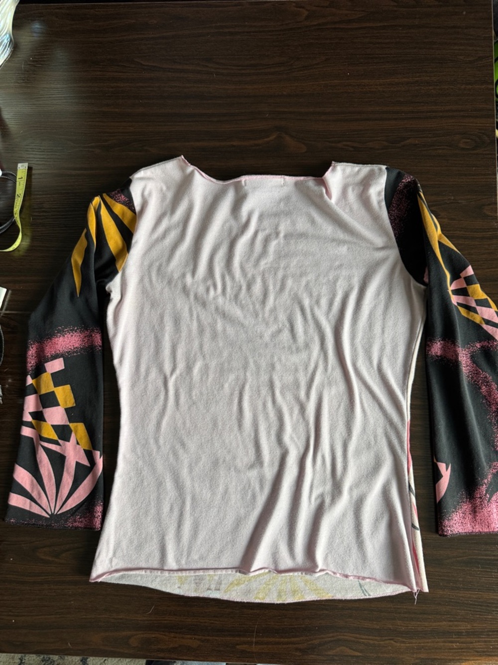 Custo Barcelona Multicolor Graphic Long Sleeve Top — Pink, Black & Yellow - Picture 5 of 5